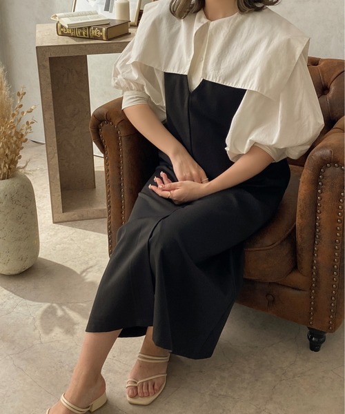 apres jour clair(アプレジュールクレア)の「【apres jour clair】 3WAYデザインジャンスカ【ZOZOTOWN限定アイテム】(ワンピース・レディース・ブラック/アイボリー/ブラウン系その他/グレイッシュベージュ・X-LARGE/フリー)」の3枚目の写真