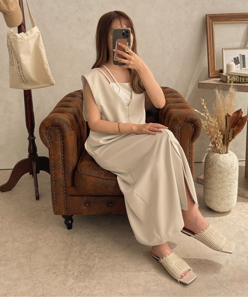 apres jour clair(アプレジュールクレア)の「【apres jour clair】 3WAYデザインジャンスカ【ZOZOTOWN限定アイテム】(ワンピース・レディース・ブラック/アイボリー/ブラウン系その他/グレイッシュベージュ・X-LARGE/フリー)」の6枚目の写真