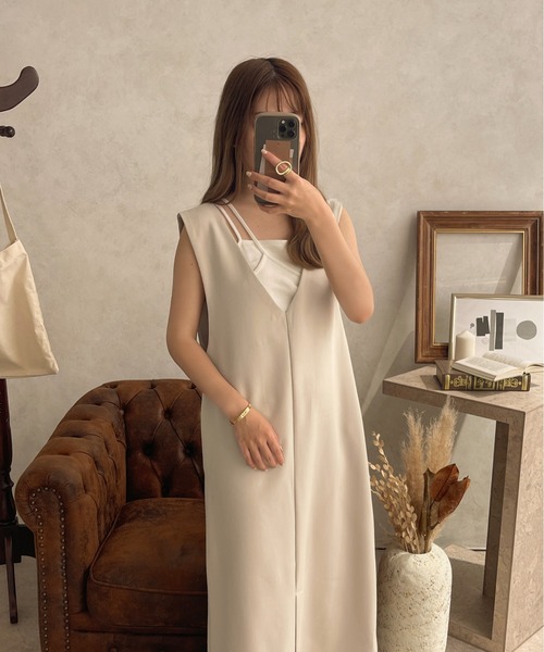 apres jour clair(アプレジュールクレア)の「【apres jour clair】 3WAYデザインジャンスカ【ZOZOTOWN限定アイテム】(ワンピース・レディース・ブラック/アイボリー/ブラウン系その他/グレイッシュベージュ・X-LARGE/フリー)」の7枚目の写真