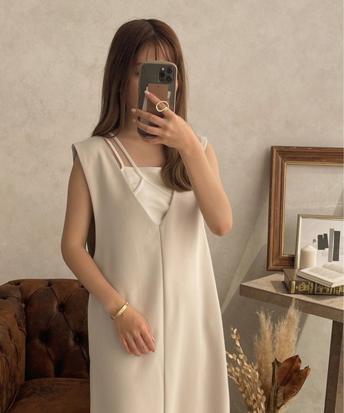 apres jour clair(アプレジュールクレア)の「【apres jour clair】 3WAYデザインジャンスカ【ZOZOTOWN限定アイテム】(ワンピース・レディース・ブラック/アイボリー/ブラウン系その他/グレイッシュベージュ・X-LARGE/フリー)」の8枚目の写真