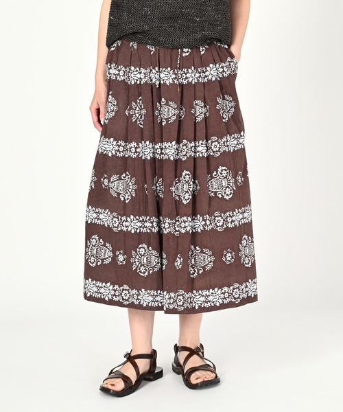 45Rインドカディブロックプリントスカート 45R（フォーティファイブアール）の「インドカディのブロックプリント