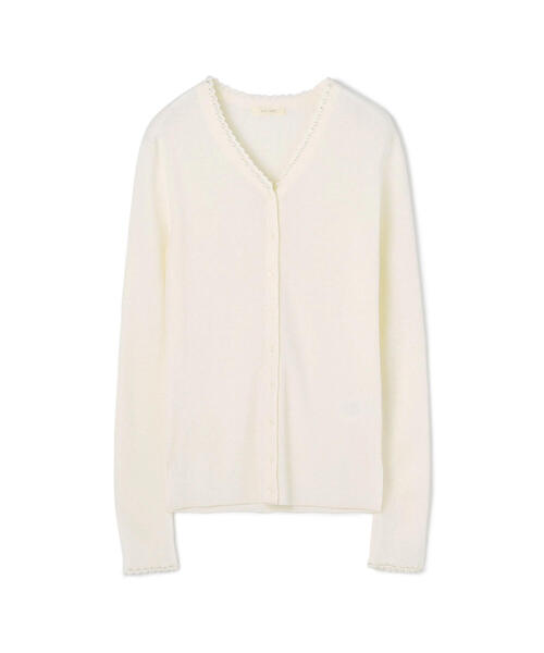 TOMORROWLAND (トゥモローランド)の「パールリブ Vネックカーディガン(カーディガン/ボレロ・レディース・ホワイト/ブラック/グレー系その他・FREE)」の2枚目の写真