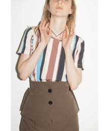 Ray BEAMS | Ray BEAMS / マルチ ストライプ Tシャツ(Tシャツ/カットソー)