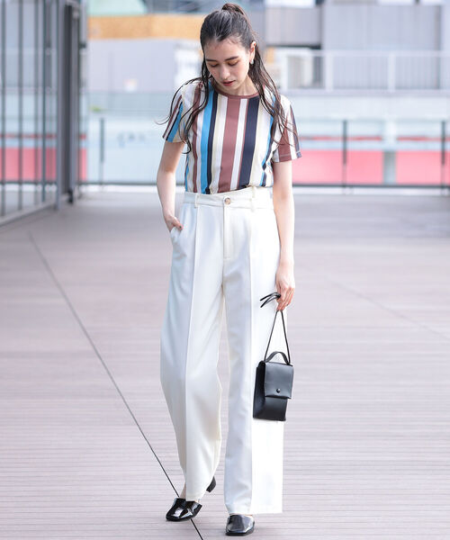 Ray BEAMS（レイビームス）の「Ray BEAMS / マルチ ストライプ Tシャツ（Tシャツ/カットソー・レディース・オレンジ/ブルー系その他2・ONE SIZE）」の12枚目の写真