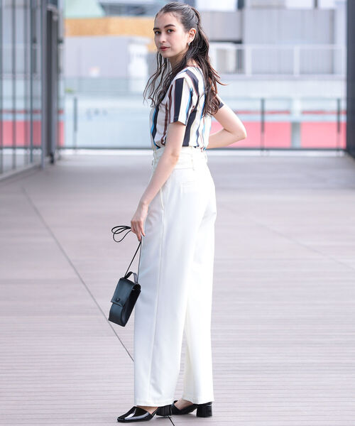 Ray BEAMS（レイビームス）の「Ray BEAMS / マルチ ストライプ Tシャツ（Tシャツ/カットソー・レディース・オレンジ/ブルー系その他2・ONE SIZE）」の14枚目の写真