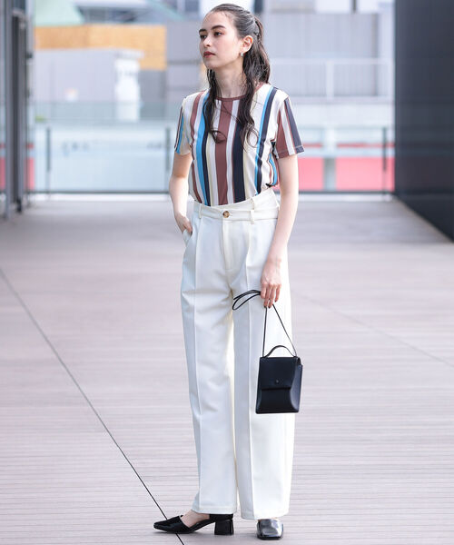 Ray BEAMS（レイビームス）の「Ray BEAMS / マルチ ストライプ Tシャツ（Tシャツ/カットソー・レディース・オレンジ/ブルー系その他2・ONE SIZE）」の15枚目の写真