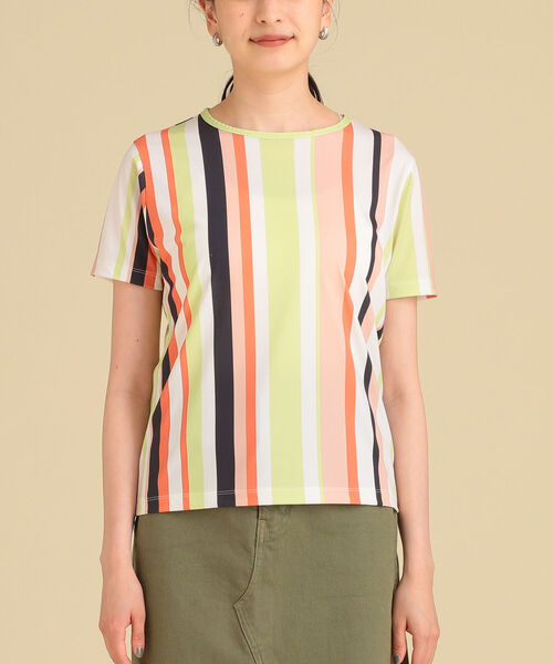 Ray BEAMS（レイビームス）の「Ray BEAMS / マルチ ストライプ Tシャツ（Tシャツ/カットソー・レディース・オレンジ/ブルー系その他2・ONE SIZE）」の16枚目の写真