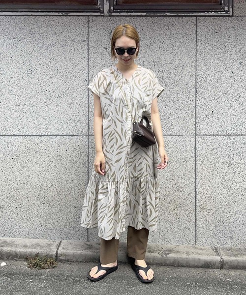 バリエーションプリントティアードワンピース　チェリー 野ばらとチェリープリントパッチワークワンピース｜ピンクハウス