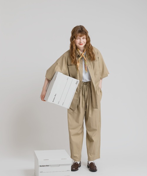 MUHET(ミュエータ)の「【セットアップ可能】コットンリネンシャツ(シャツ/ブラウス・レディース・ブラック/ベージュ/カーキ・SMALL/MEDIUM/X-LARGE)」の10枚目の写真