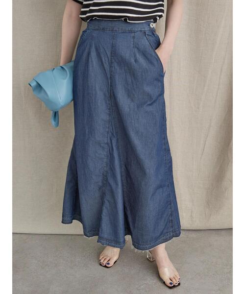 AMERICAN HOLIC（アメリカンホリック）の「デニムフレアースカート（デニムスカート・レディース・インディゴブルー・S/M/L）」の13枚目の写真