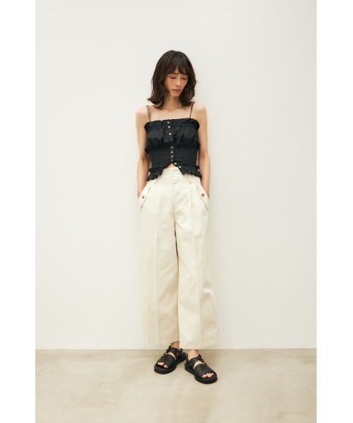 M_（エムアンダーバー）の「【M_】OGC HW TUCK パンツ（デニムパンツ・レディース・アイボリー/ブラック・2/1）」の3枚目の写真