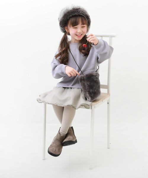 devirock（デビロック）の「裏起毛 裾チュールワンピース（ワンピース・キッズ・アイボリー/パープル系その他/その他3/その他4/その他5/パープル系/スミクロ/ライトグレー・80ｃｍ/90cm/100cm/110cm/120cm/130cm/140cm）」の16枚目の写真