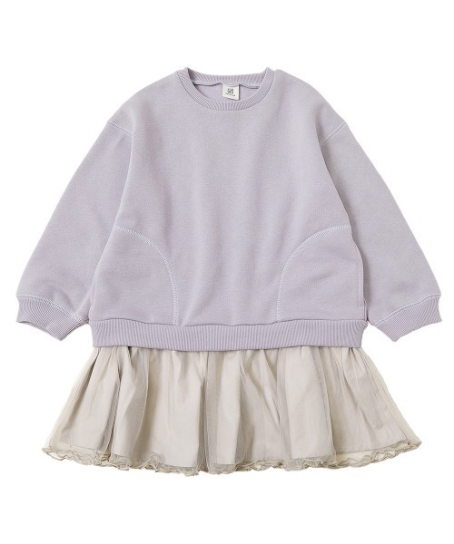 devirock（デビロック）の「裏起毛 裾チュールワンピース（ワンピース・キッズ・アイボリー/パープル系その他/その他3/その他4/その他5/パープル系/スミクロ/ライトグレー・80ｃｍ/90cm/100cm/110cm/120cm/130cm/140cm）」の19枚目の写真