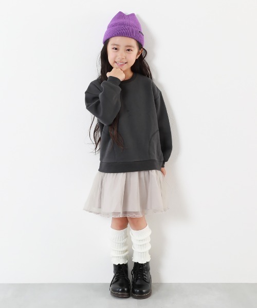 devirock（デビロック）の「裏起毛 裾チュールワンピース（ワンピース・キッズ・アイボリー/パープル系その他/その他3/その他4/その他5/パープル系/スミクロ/ライトグレー・80ｃｍ/90cm/100cm/110cm/120cm/130cm/140cm）」の14枚目の写真