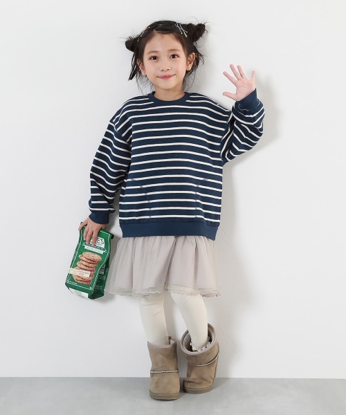 devirock（デビロック）の「裏起毛 裾チュールワンピース（ワンピース・キッズ・アイボリー/パープル系その他/その他3/その他4/その他5/パープル系/スミクロ/ライトグレー・80ｃｍ/90cm/100cm/110cm/120cm/130cm/140cm）」の15枚目の写真