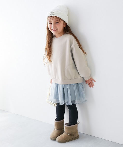 devirock（デビロック）の「裏起毛 裾チュールワンピース（ワンピース・キッズ・アイボリー/パープル系その他/その他3/その他4/その他5/パープル系/スミクロ/ライトグレー・80ｃｍ/90cm/100cm/110cm/120cm/130cm/140cm）」の22枚目の写真