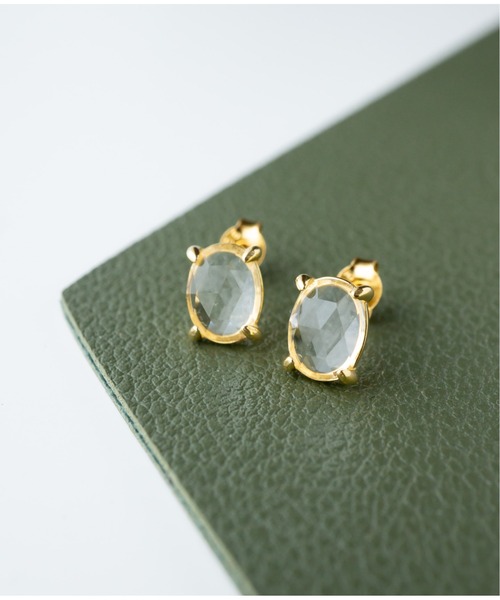 Meach.（ミーチ）の「【Meach.】シルバー925レトロストーンピアス（クリスタル・オニキス他）（ピアス（両耳用）・レディース・A/B/C/D/E/F/G/H/I/J/L/K/M/O/N/P・FREE）」の2枚目の写真