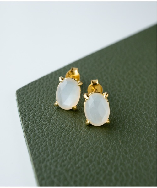 Meach.（ミーチ）の「【Meach.】シルバー925レトロストーンピアス（クリスタル・オニキス他）（ピアス（両耳用）・レディース・A/B/C/D/E/F/G/H/I/J/L/K/M/O/N/P・FREE）」の3枚目の写真