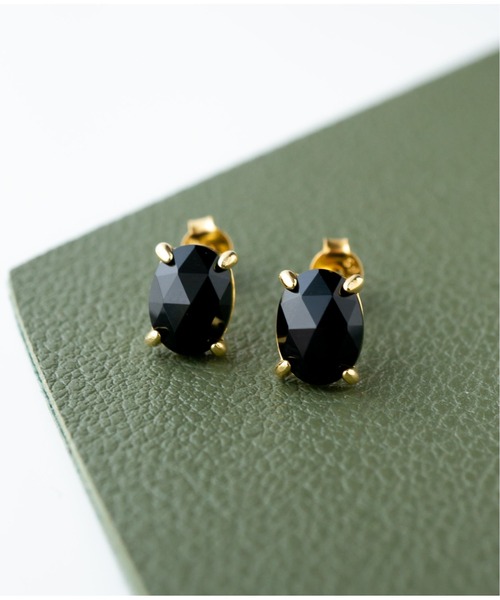 Meach.（ミーチ）の「【Meach.】シルバー925レトロストーンピアス（クリスタル・オニキス他）（ピアス（両耳用）・レディース・A/B/C/D/E/F/G/H/I/J/L/K/M/O/N/P・FREE）」の9枚目の写真