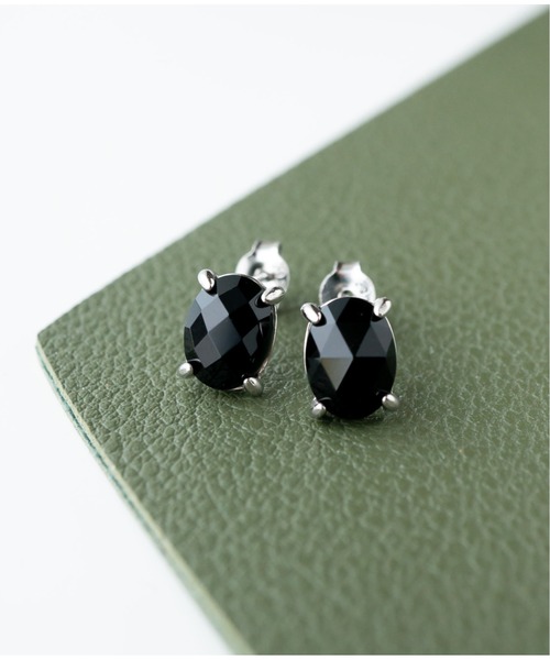 Meach.（ミーチ）の「【Meach.】シルバー925レトロストーンピアス（クリスタル・オニキス他）（ピアス（両耳用）・レディース・A/B/C/D/E/F/G/H/I/J/L/K/M/O/N/P・FREE）」の10枚目の写真