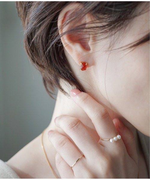Meach.（ミーチ）の「【Meach.】シルバー925レトロストーンピアス（クリスタル・オニキス他）（ピアス（両耳用）・レディース・A/B/C/D/E/F/G/H/I/J/L/K/M/O/N/P・FREE）」の11枚目の写真