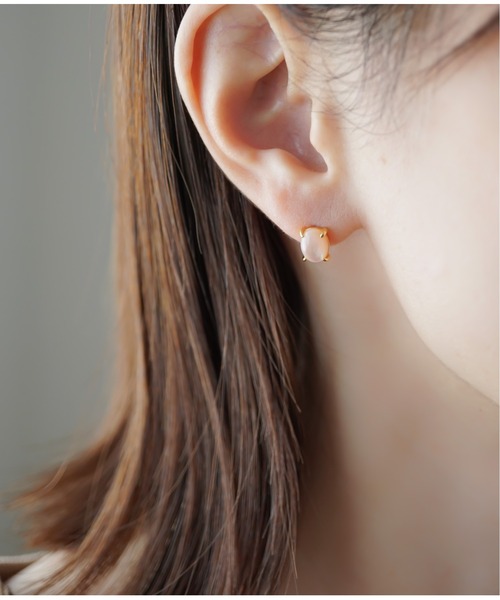 Meach.（ミーチ）の「【Meach.】シルバー925レトロストーンピアス（クリスタル・オニキス他）（ピアス（両耳用）・レディース・A/B/C/D/E/F/G/H/I/J/L/K/M/O/N/P・FREE）」の13枚目の写真