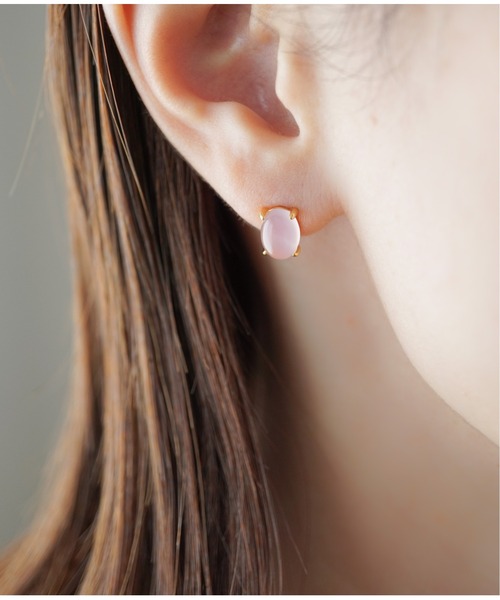 Meach.（ミーチ）の「【Meach.】シルバー925レトロストーンピアス（クリスタル・オニキス他）（ピアス（両耳用）・レディース・A/B/C/D/E/F/G/H/I/J/L/K/M/O/N/P・FREE）」の15枚目の写真