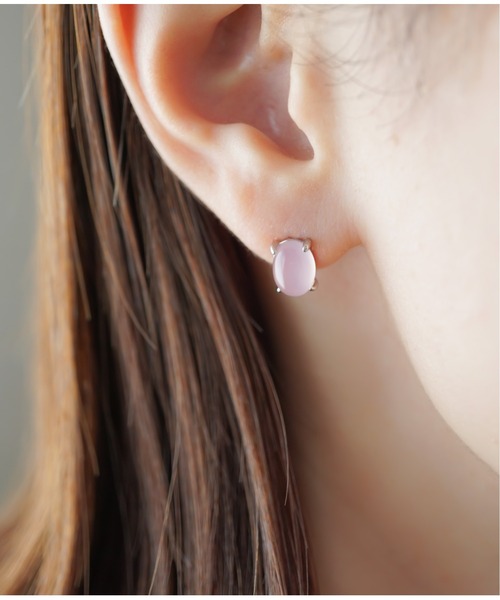 Meach.（ミーチ）の「【Meach.】シルバー925レトロストーンピアス（クリスタル・オニキス他）（ピアス（両耳用）・レディース・A/B/C/D/E/F/G/H/I/J/L/K/M/O/N/P・FREE）」の16枚目の写真