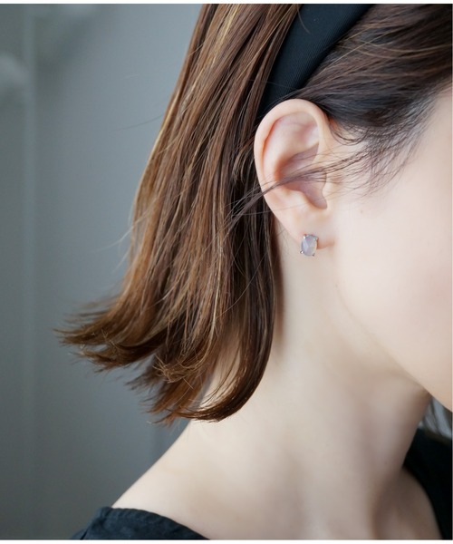 Meach.（ミーチ）の「【Meach.】シルバー925レトロストーンピアス（クリスタル・オニキス他）（ピアス（両耳用）・レディース・A/B/C/D/E/F/G/H/I/J/L/K/M/O/N/P・FREE）」の17枚目の写真