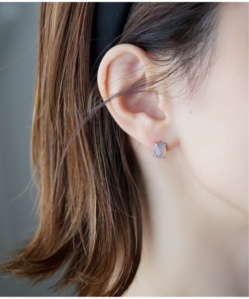 Meach.（ミーチ）の「【Meach.】シルバー925レトロストーンピアス（クリスタル・オニキス他）（ピアス（両耳用）・レディース・A/B/C/D/E/F/G/H/I/J/L/K/M/O/N/P・FREE）」の18枚目の写真