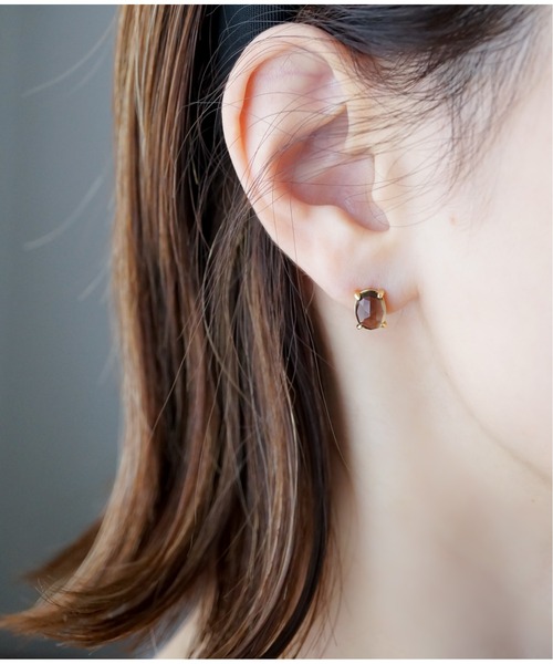 Meach.（ミーチ）の「【Meach.】シルバー925レトロストーンピアス（クリスタル・オニキス他）（ピアス（両耳用）・レディース・A/B/C/D/E/F/G/H/I/J/L/K/M/O/N/P・FREE）」の19枚目の写真