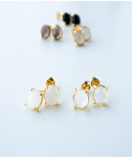 Meach.（ミーチ）の「【Meach.】シルバー925レトロストーンピアス（クリスタル・オニキス他）（ピアス（両耳用）・レディース・A/B/C/D/E/F/G/H/I/J/L/K/M/O/N/P・FREE）」の21枚目の写真