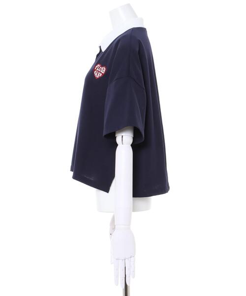 INGNI（イング）の「襟配ハートロゴポロトップス（Tシャツ/カットソー・レディース・ネイビー/グリーン/ホワイト×グリーン/ホワイト×ネイビー・M）」の6枚目の写真