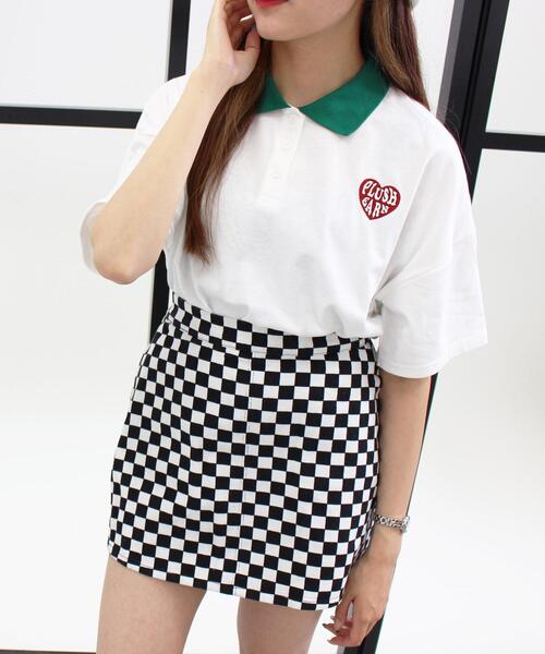 INGNI（イング）の「襟配ハートロゴポロトップス（Tシャツ/カットソー・レディース・ネイビー/グリーン/ホワイト×グリーン/ホワイト×ネイビー・M）」の15枚目の写真