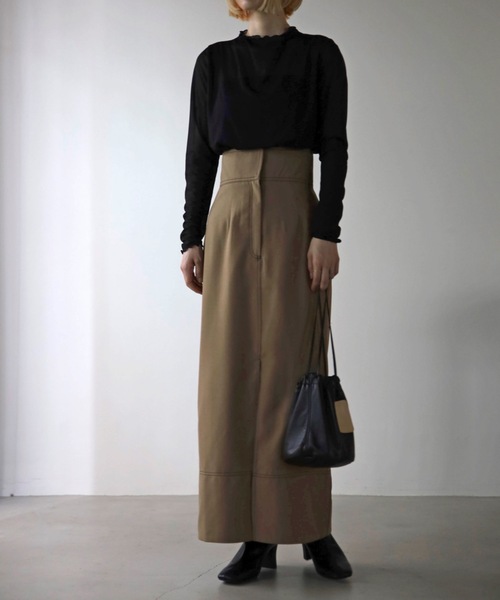UNFIELD（アンフィールド）の「【UNFIELD】配色ステッチTRスリットスカート（スカート・レディース・ブラック/ベージュ・FREE）」の14枚目の写真