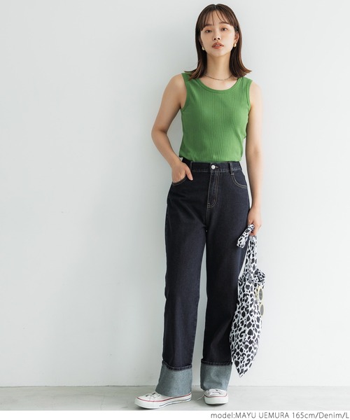 coca（coca）（コカ）の「ロールアップデニム（デニムパンツ・レディース・ブルー・S/M/L）」の6枚目の写真