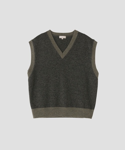 MARGARET HOWELL（マーガレットハウエル）の「MERINO CASHMERE Ⅰ（ベスト・メンズ・カーキ/オレンジ・LARGE/MEDIUM）」の8枚目の写真