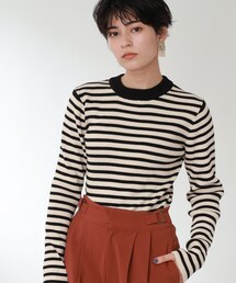 THE SHOP TK  | リブカラーボーダーニット(ニット/セーター)
