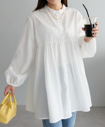 MORABITO ホワイト チュニック 長袖ブラウス40サイズ新品未使用 xd-cj-084.jpg