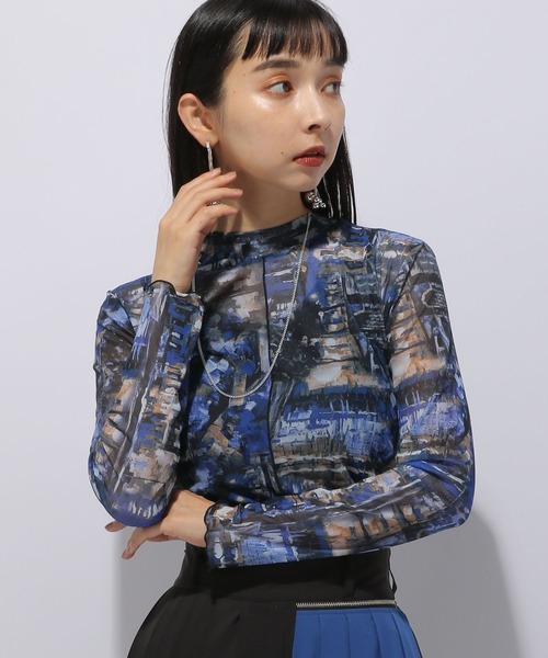 HARE(ハレ)の「2WAYガラシアーカットソー(HARE)(Tシャツ/カットソー・レディース・ブラック/ブルー・FREE)」の1枚目の写真