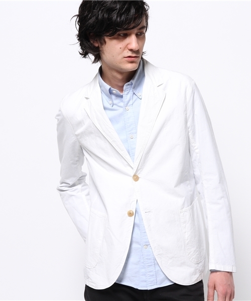 EDIFICE（エディフィス）の「◇タイプライターシャンブレーシャツカバーオール（カバーオール・メンズ・ホワイト/ネイビー・44/46/48/50）」の6枚目の写真