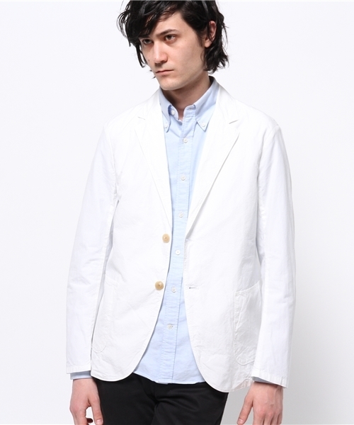 EDIFICE（エディフィス）の「◇タイプライターシャンブレーシャツカバーオール（カバーオール・メンズ・ホワイト/ネイビー・44/46/48/50）」の14枚目の写真