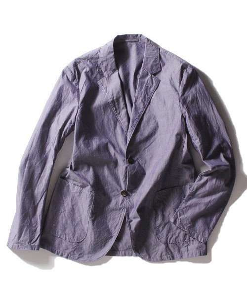 EDIFICE（エディフィス）の「◇タイプライターシャンブレーシャツカバーオール（カバーオール・メンズ・ホワイト/ネイビー・44/46/48/50）」の15枚目の写真