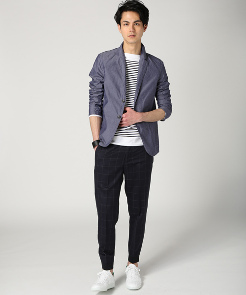 EDIFICE（エディフィス）の「◇タイプライターシャンブレーシャツカバーオール（カバーオール・メンズ・ホワイト/ネイビー・44/46/48/50）」の16枚目の写真