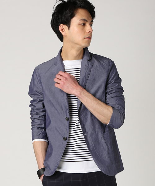 EDIFICE（エディフィス）の「◇タイプライターシャンブレーシャツカバーオール（カバーオール・メンズ・ホワイト/ネイビー・44/46/48/50）」の18枚目の写真