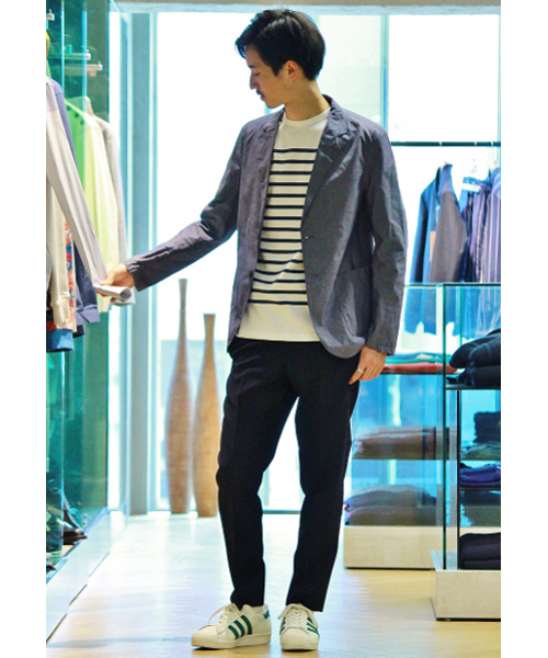 EDIFICE（エディフィス）の「◇タイプライターシャンブレーシャツカバーオール（カバーオール・メンズ・ホワイト/ネイビー・44/46/48/50）」の19枚目の写真