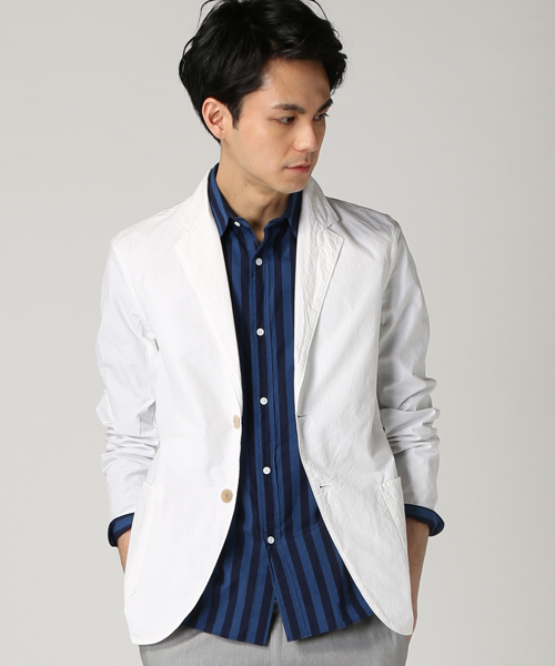 EDIFICE（エディフィス）の「◇タイプライターシャンブレーシャツカバーオール（カバーオール・メンズ・ホワイト/ネイビー・44/46/48/50）」の20枚目の写真