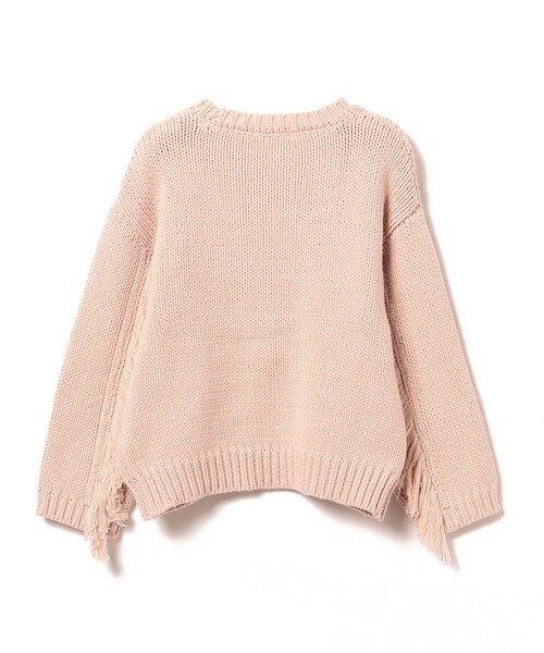 B:MING by BEAMS(ビーミングバイビームス)の「B:MING by BEAMS / ケーブル フリンジ ニット(90~140cm)(ニット/セーター・キッズ・ボルドー/アイボリー・SMALL/LARGE/MEDIUM)」の5枚目の写真