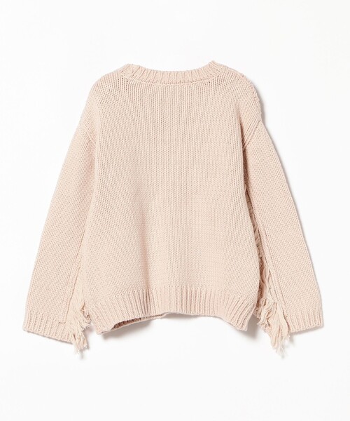 B:MING by BEAMS(ビーミングバイビームス)の「B:MING by BEAMS / ケーブル フリンジ ニット(90~140cm)(ニット/セーター・キッズ・ボルドー/アイボリー・SMALL/LARGE/MEDIUM)」の12枚目の写真