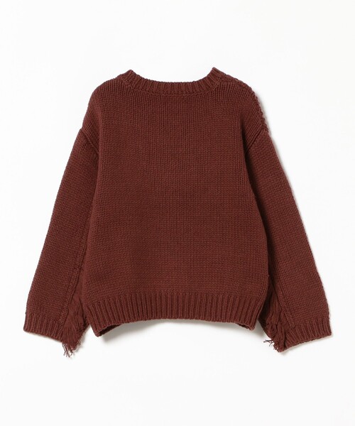 B:MING by BEAMS(ビーミングバイビームス)の「B:MING by BEAMS / ケーブル フリンジ ニット(90~140cm)(ニット/セーター・キッズ・ボルドー/アイボリー・SMALL/LARGE/MEDIUM)」の15枚目の写真